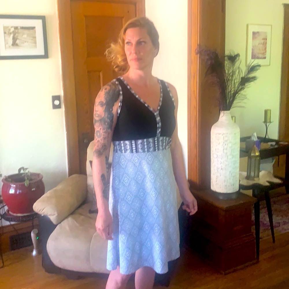 Black, White, Grey Patterned Marmot Sundress.